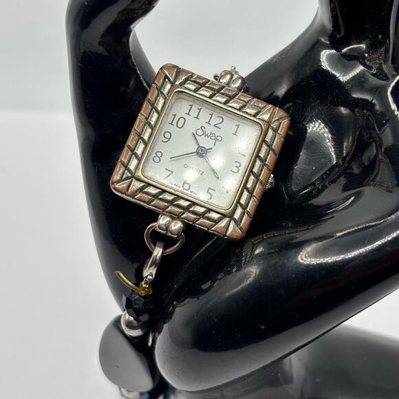 Silver Swap Beaded Watch - Picture 2 of 4